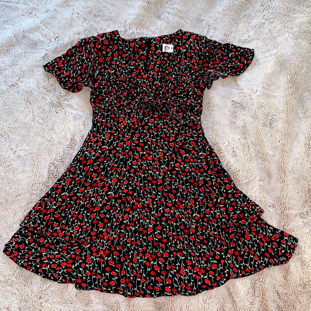 CDC petite floral tiered dress